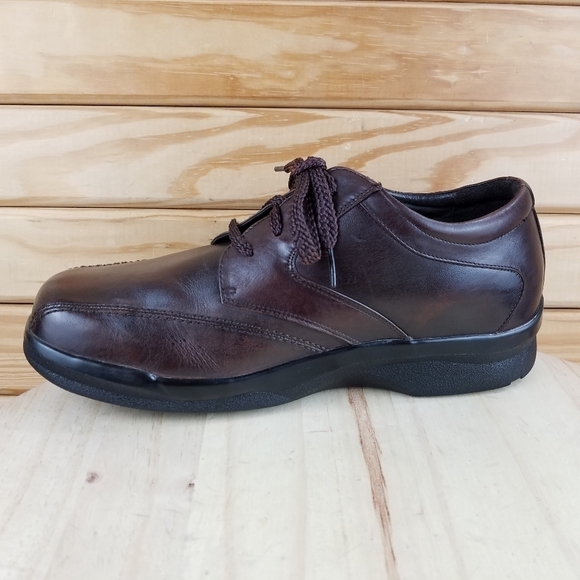 Apex B2060M Brown Leather Comfort Casual Shoes Lace-up Oxfords Men's 10M - Picture 10 of 11